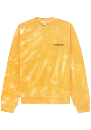 Sporty & Rich logo-embroidered tie-dye sweatshirt - Yellow