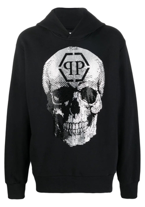 Philipp Plein skull logo-print hoodie - Black