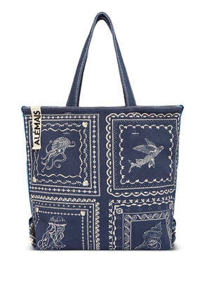 ALEMAIS printed-design tote bag - Blue