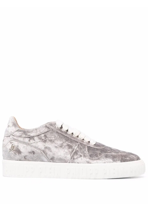 Philipp Plein velvet Hurricane sneakers - Grey