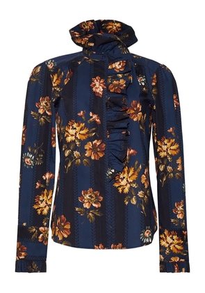 Cara Cara Anne floral-print ruffled blouse - Blue