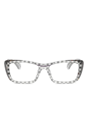 Alain Mikli checked rectangle-frame glasses - Black