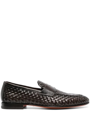Santoni interwoven-design loafers - Brown