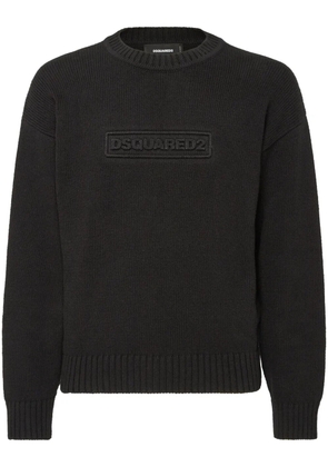 DSQUARED2 logo-print knitted jumper - Black