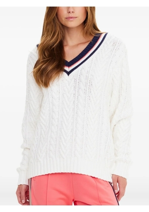 The Upside Espada Louie v-neck cable-knit sweater - Neutrals