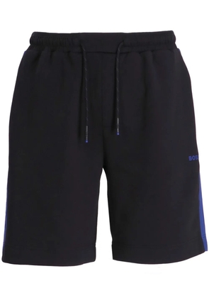 BOSS logo-embroidered tape-detailing shorts - Blue