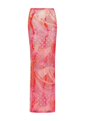 Donde Esteban Toronja mesh maxi skirt - Orange