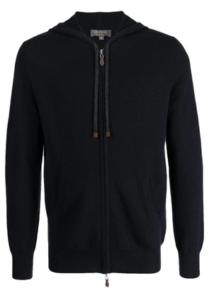 N.Peal zip-up knit cashmere hoodie - Blue