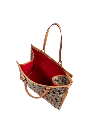 Lancel large monogram leather-trimmed tote bag - Neutrals