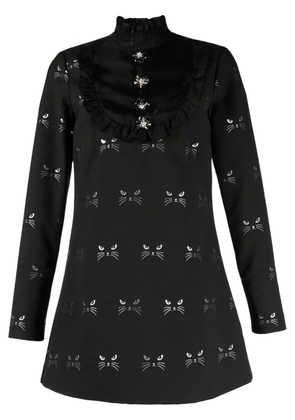 Macgraw Tempo patterned jacquard mini dress - Black