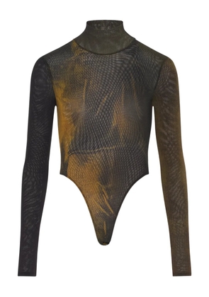 Jean Paul Gaultier open back printed body - Black