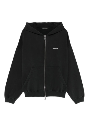 COLE BUXTON zip hooded knitwear - Black