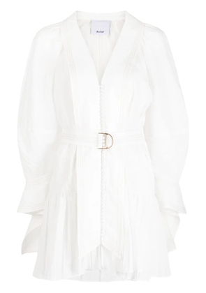 Acler Greenwell belted-waist minidress - White