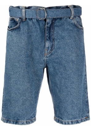 Off-White belted denim shorts - Blue