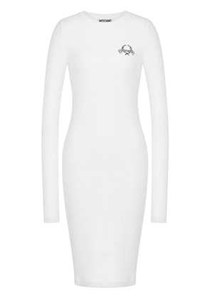 Moschino logo-print mini dress - White