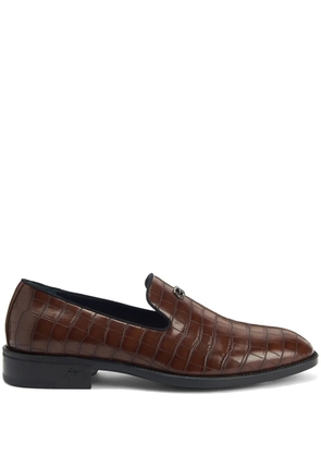 Giuseppe Zanotti Imrham crocodile-effect loafers - Brown