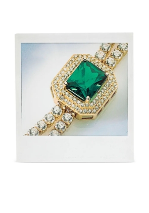 Moschino crystal-embellished brooch - Brown