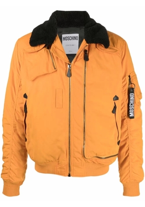 Moschino logo-keyring bomber jacket - Orange