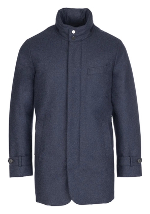 Norwegian Wool down-lined virgin-wool coat - Blue