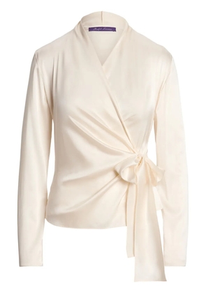 Ralph Lauren Collection STR SILK CHARMEUSE-SHEA-LONG SLEEVE-BLOUSE - Neutrals