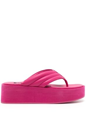Senso Reese platform leather flip-flops - Pink