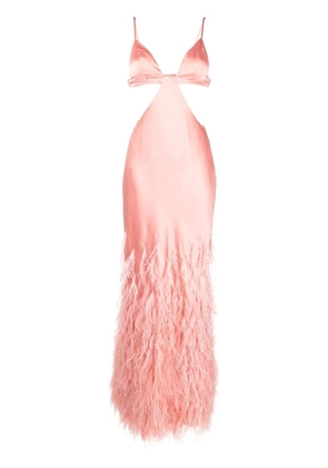 Cult Gaia Raisa feather-trim gown - Pink