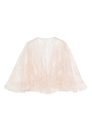 Alberta Ferretti lace ruffled top - Pink