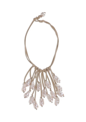 Mela suede-strap necklace - Neutrals