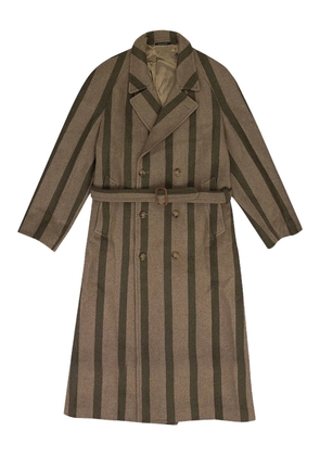 Aimé Leon Dore double-breasted striped wool coat - Brown