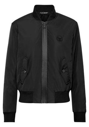 Plein Sport logo-patch zip-up bomber jacket - Black