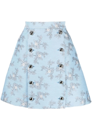 Macgraw Portobello patterned jacquard A-line skirt - Blue
