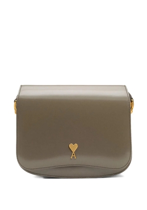 AMI Paris Paris Paris glazed-leather bag - Grey