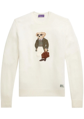 Ralph Lauren Purple Label Polo Bear-embroidery jumper - White