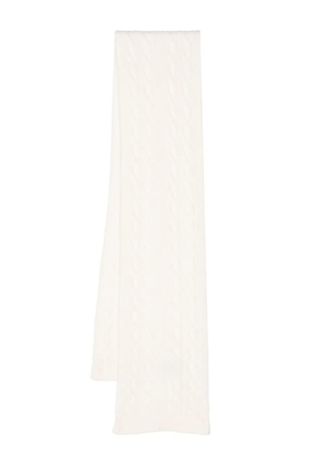 N.Peal cable-knit cashmere scarf - White