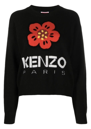 Kenzo Boke Flower-motif wool jumper - Black
