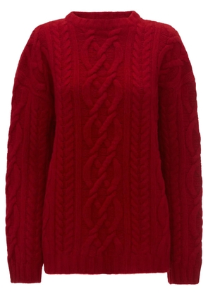JW Anderson cable-knit crew-neck jumper - Red