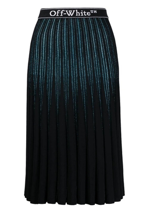 Off-White glitter-stripe pleated skirt - Blue