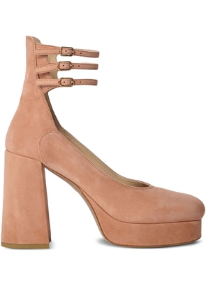 Chloé 100mm straps leather pumps - Pink