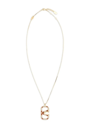 Valentino Garavani VLogo Signature crystal-embellished necklace - Gold