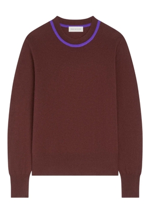 DRIES VAN NOTEN contrast-trim cashmere sweater - Brown