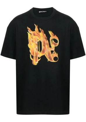 Palm Angels Burning monogram-print T-shirt - Black