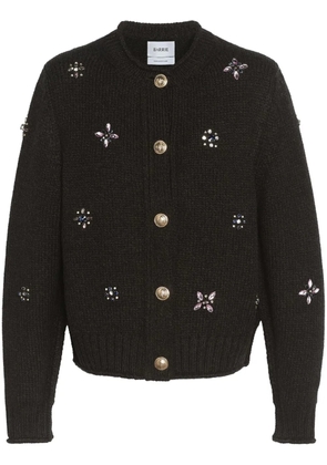 Barrie embroidered cashmere cardigan - Black