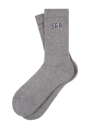 Sporty & Rich ribbed embroidered socks - Grey