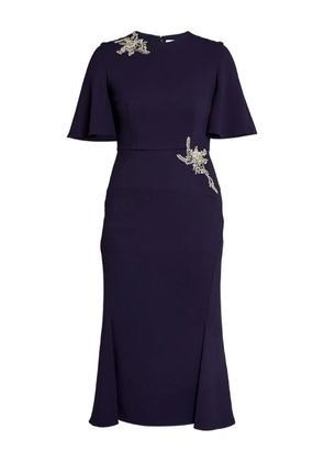 ERDEM embellished short-sleeve midi dress - Blue