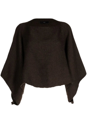 VOZ crew-neck alpaca wool cape - Brown