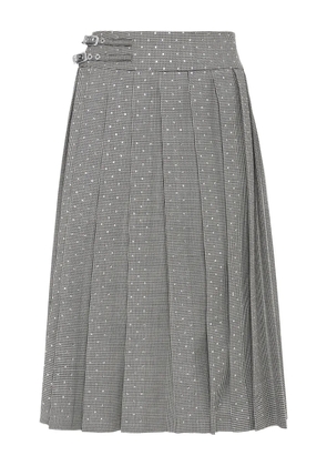 Philipp Plein houndstooth pleated midi skirt - Black