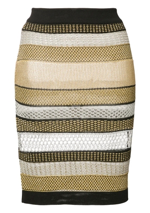 Balmain striped skirt - Black