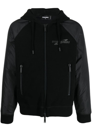 DSQUARED2 logo-print hooded jacket - Black