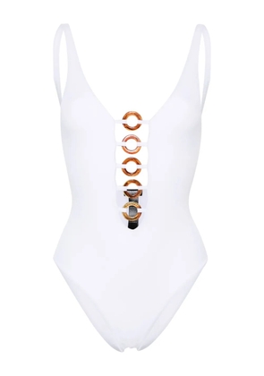 DSQUARED2 Rings logo-engraved swimsuit - White