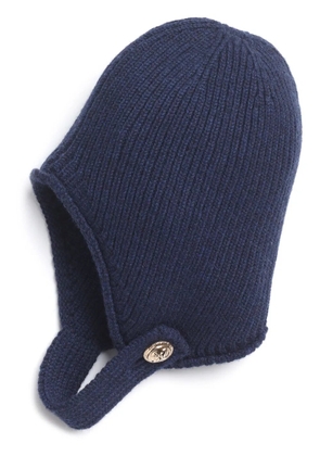 Barrie strap-detail ribbed beanie - Blue